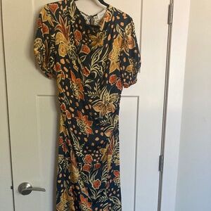 NWOT Blue floral midi